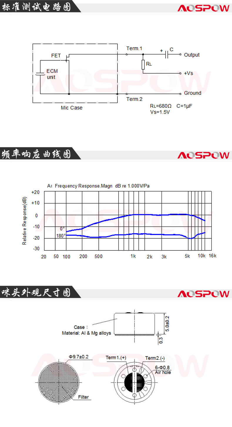 9752降噪咪頭規(guī)格書尺寸