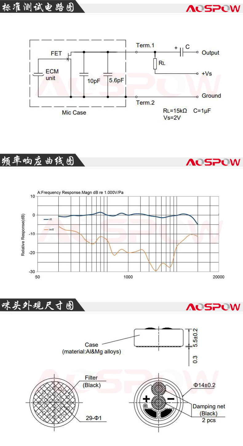 主播咪頭產(chǎn)品規(guī)格書尺寸