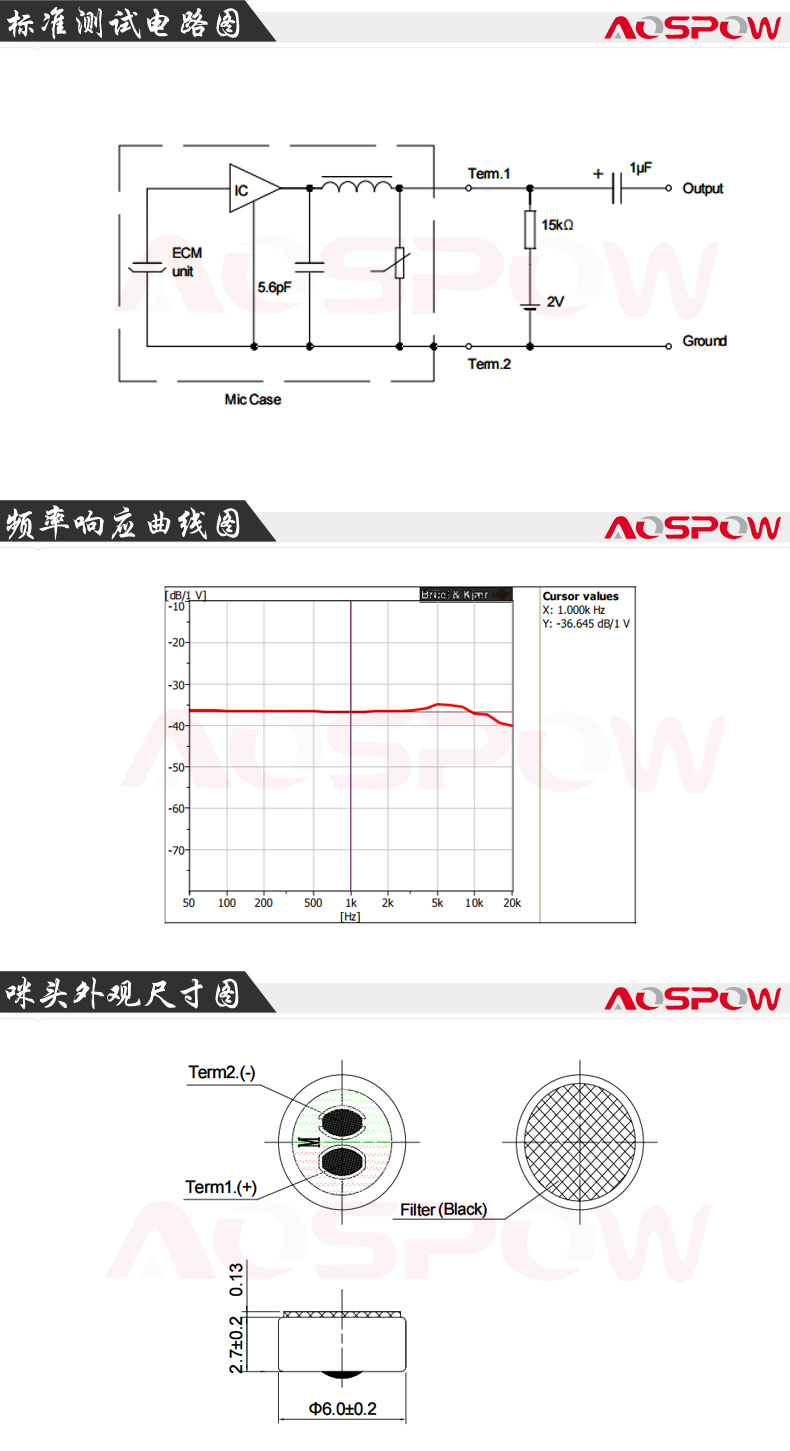 6027全指向咪頭規(guī)格尺寸