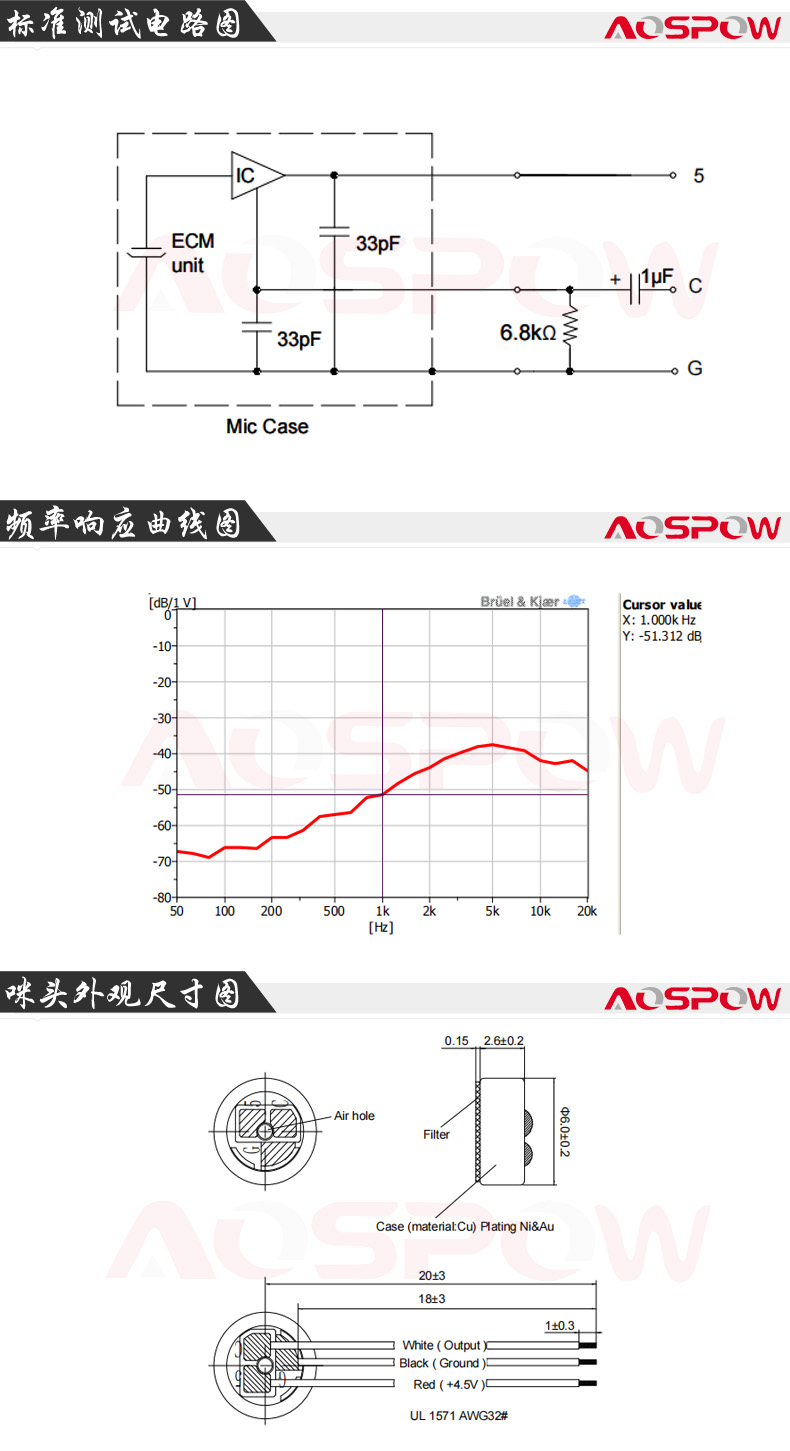 6026雙指向降噪咪芯規(guī)格書尺寸