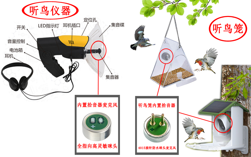 聽鳥儀器、聽鳥籠用麥克風(fēng)（咪頭）案例展示圖