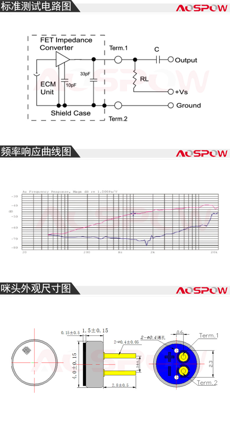 4015咪頭規(guī)格書尺寸