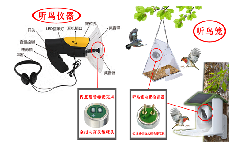 聽鳥儀器、聽鳥籠用麥克風(fēng)咪頭